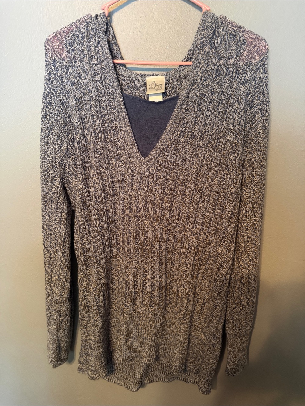 b.o.c. Navy and Heather Gray Knit Hooded Sweater